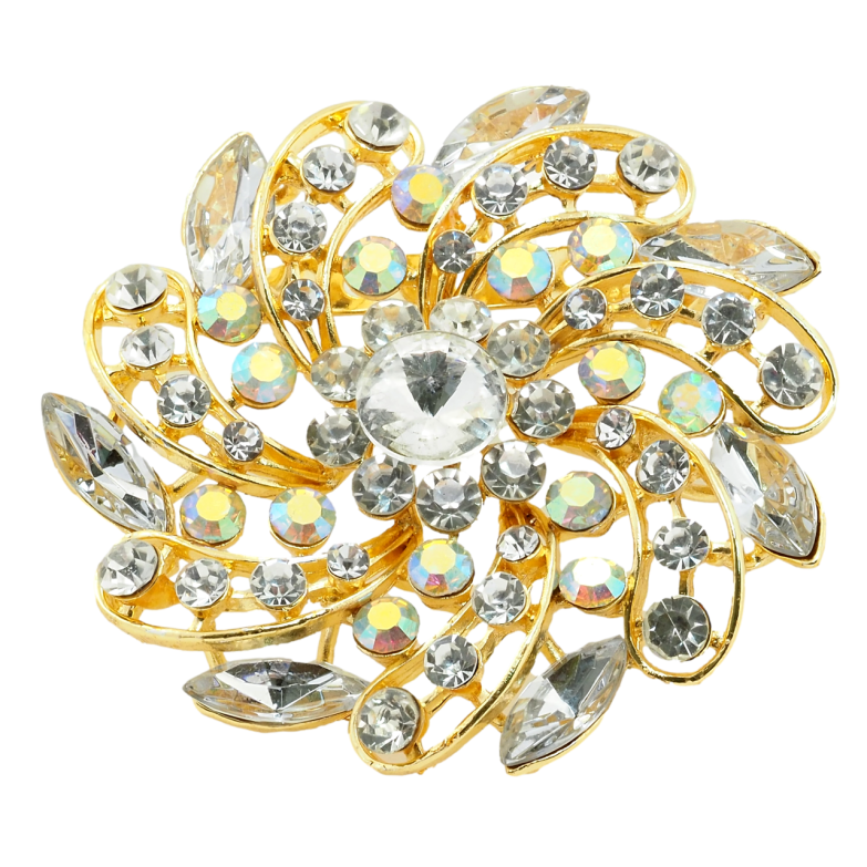 Брошка Квітка зі стразами фото №1