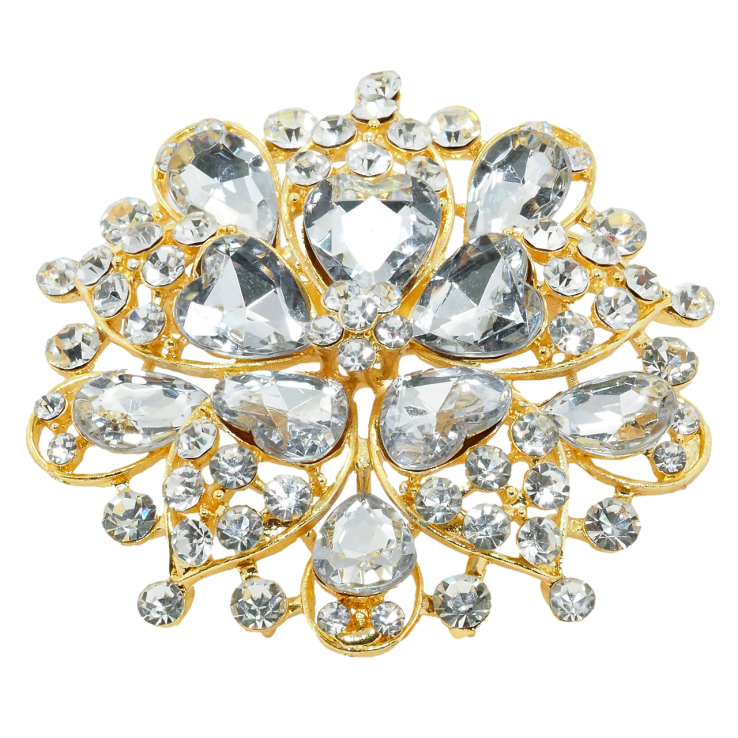 Брошь Декоративный цветок со стразами фото №17