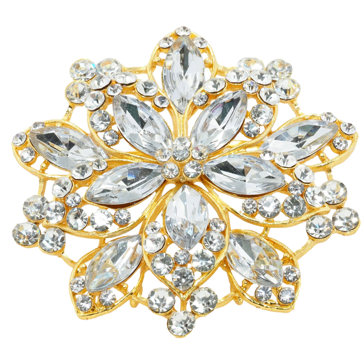 Брошь Декоративный цветок со стразами фото №18