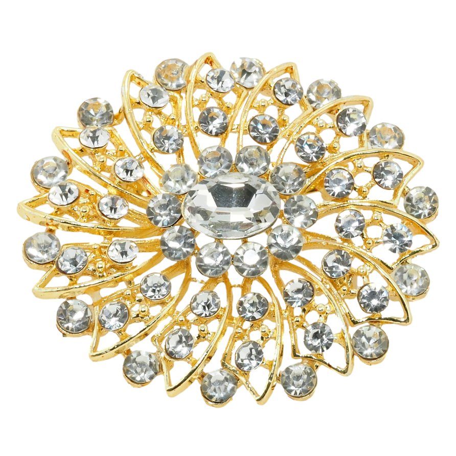 Брошь Декоративный цветок со стразами фото №1