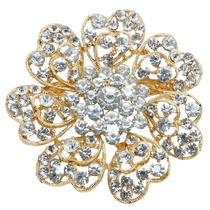 Брошка Квітка зі стразами фото №21