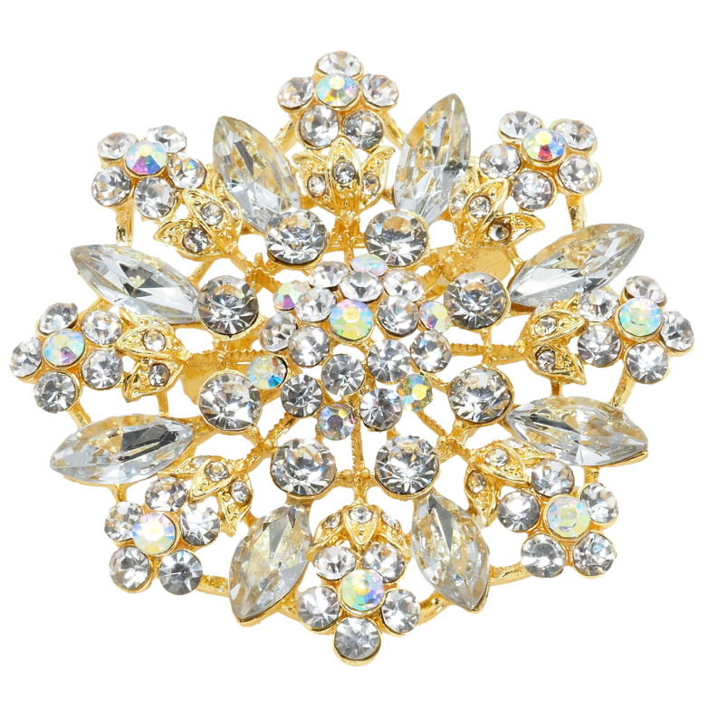 Брошка Квітка зі стразами фото №1