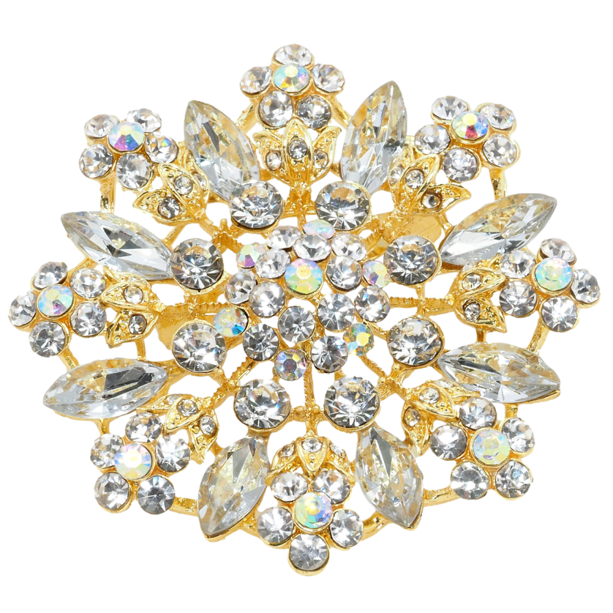 Брошь Цветок с стразами фото №1