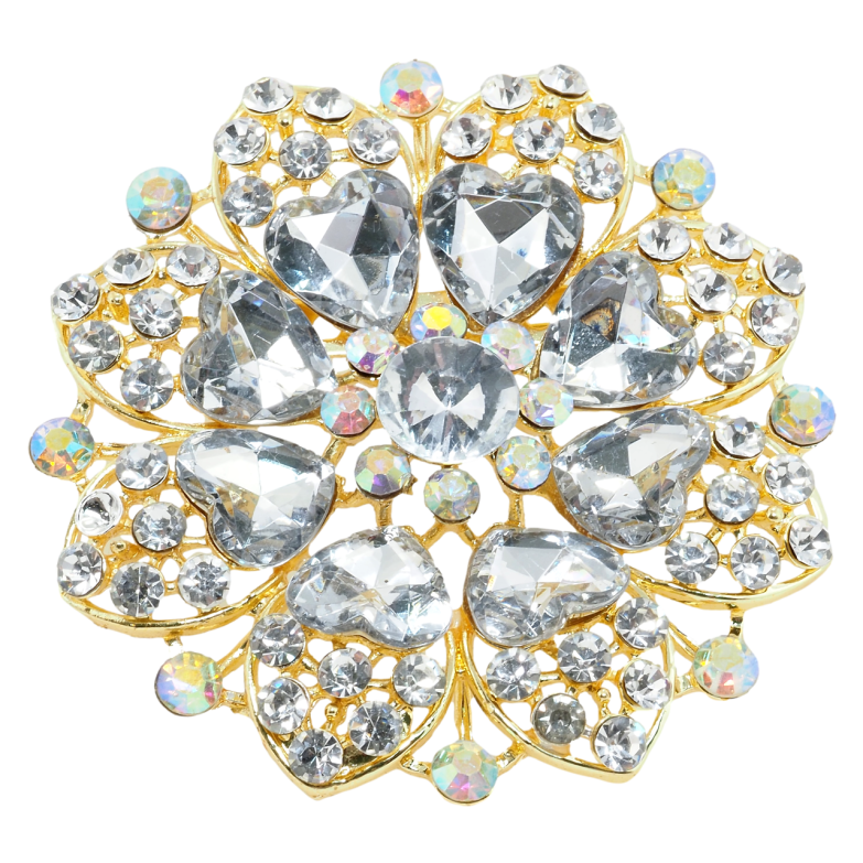 Брошка Квітка зі стразами фото №1