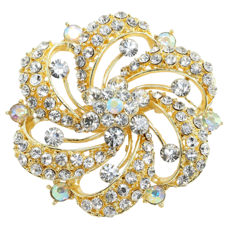 Брошка Квітка зі стразами фото №11