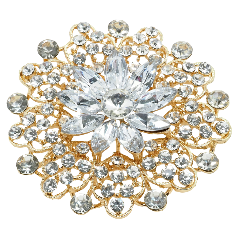 Брошка Квітка зі стразами фото №1