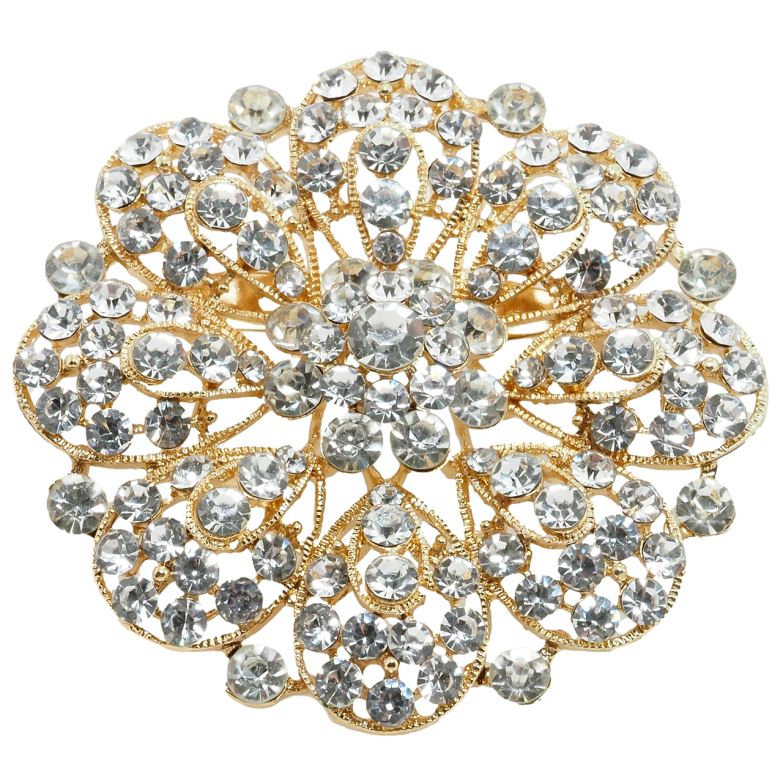 Брошка Квітка зі стразами фото №1