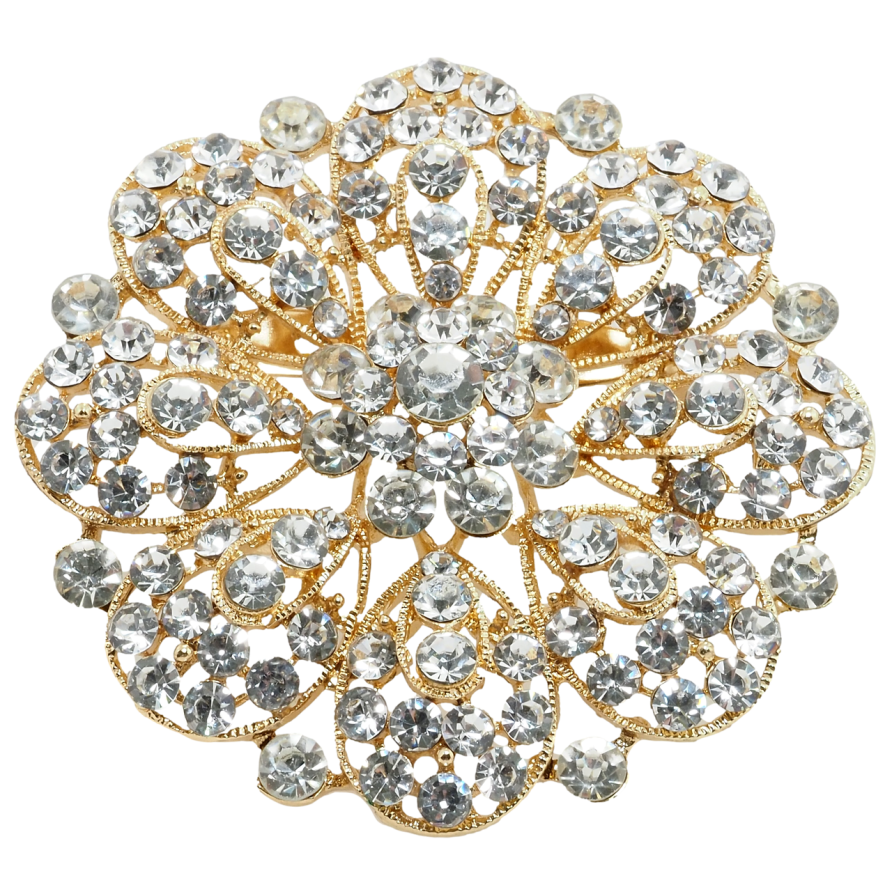 Брошь Цветок с стразами фото №1