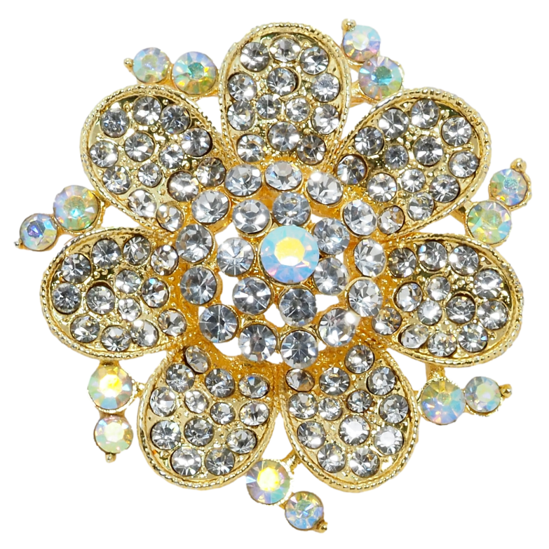 Брошка Квітка зі стразами фото №1