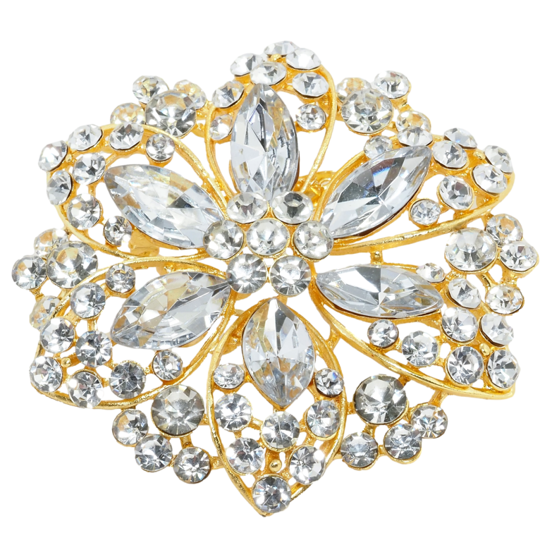 Брошь Декоративный цветок с стразами фото №1