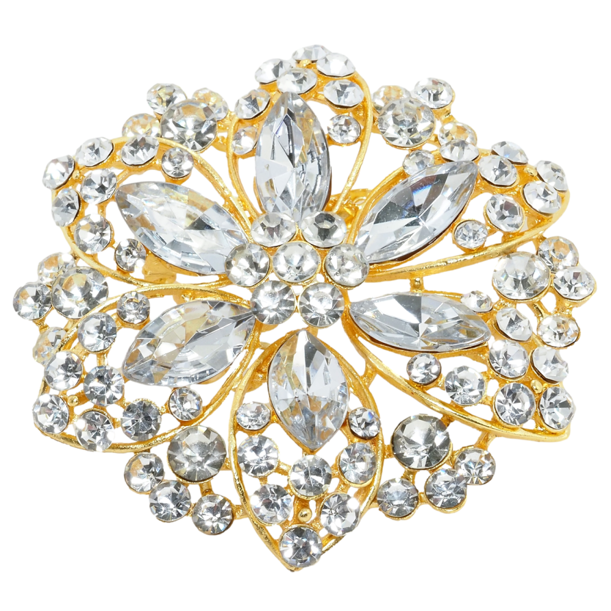 Брошь Декоративный цветок с стразами фото №1