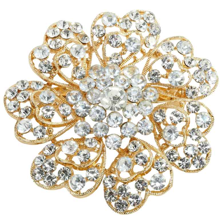 Брошка Декоративна квітка зі стразами фото №3