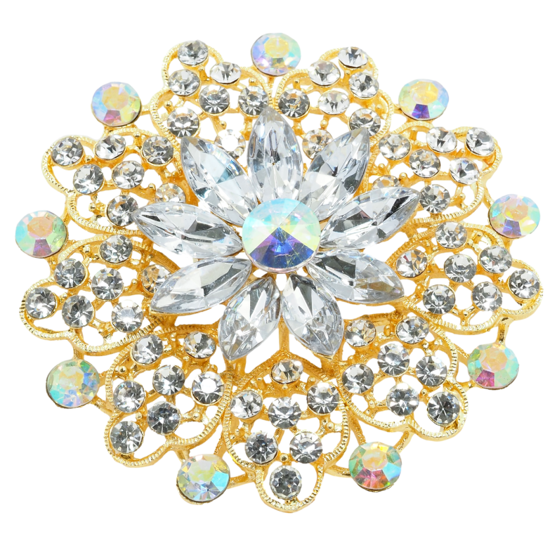 Брошь-кулон Квітка зі стразами фото №1