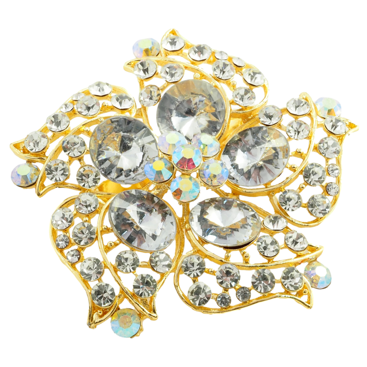 Брошь-кулон Квіткова композиція зі стразами фото №10