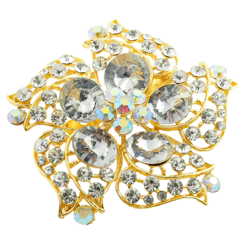 Брошь-кулон Квіткова композиція зі стразами фото №1