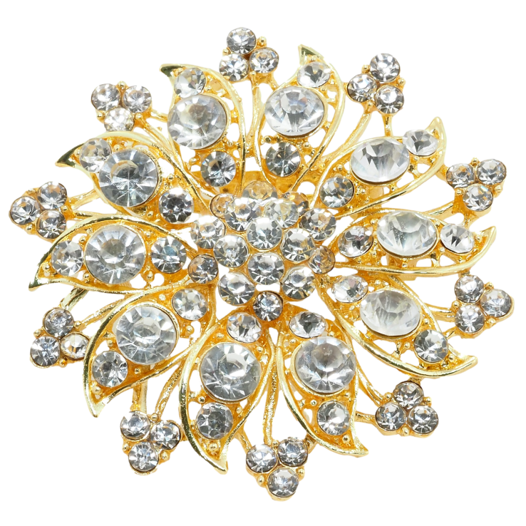 Брошь-кулон Квітка зі стразами фото №11