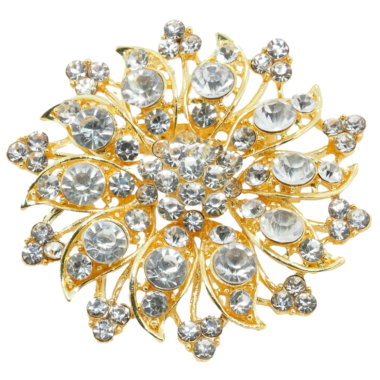 Брошь-кулон Квітка зі стразами фото №2