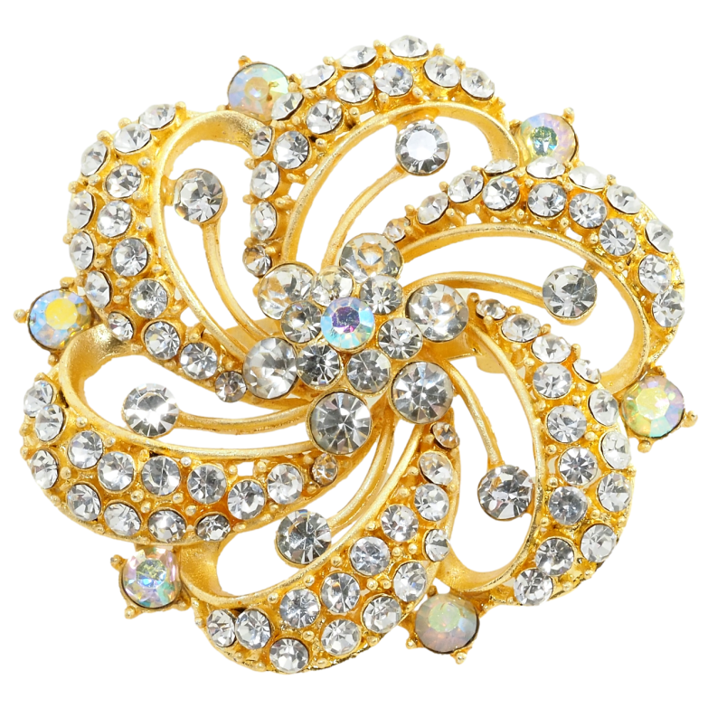 Брошь Цветок со стразами фото №1