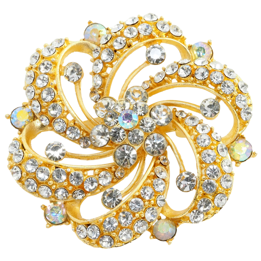 Брошка Квітка зі стразами фото №1