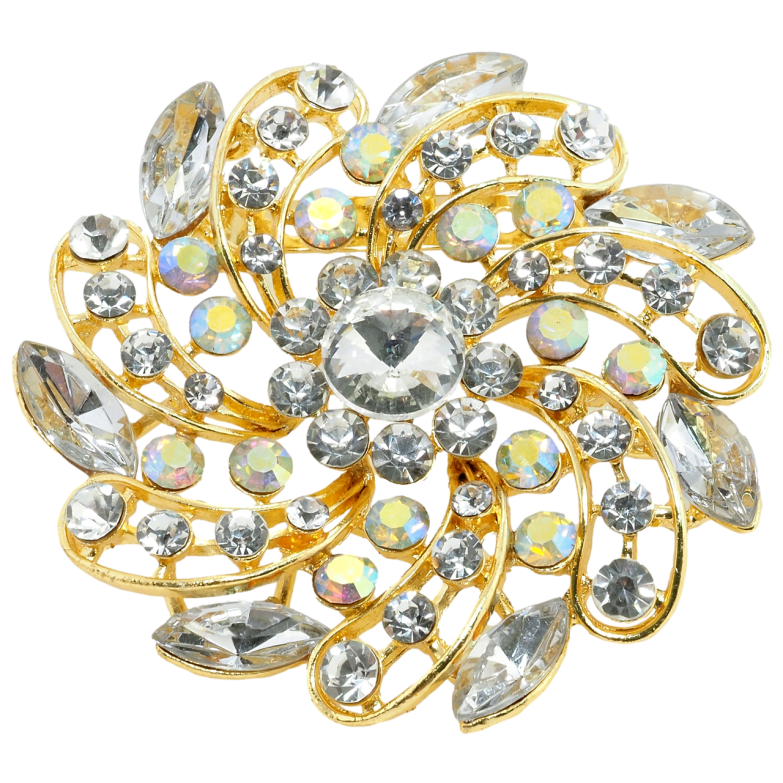 Брошка Квітка зі стразами фото №1