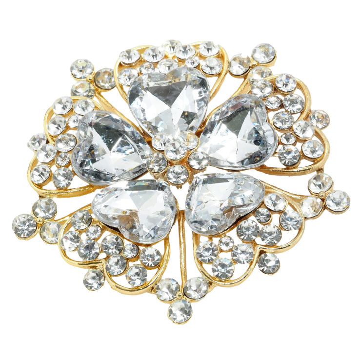 Брошка Квітка зі стразами фото №3