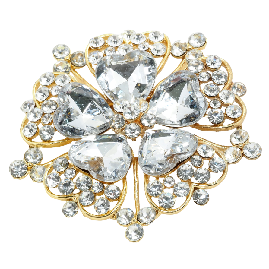 Брошь Цветок со стразами фото №1