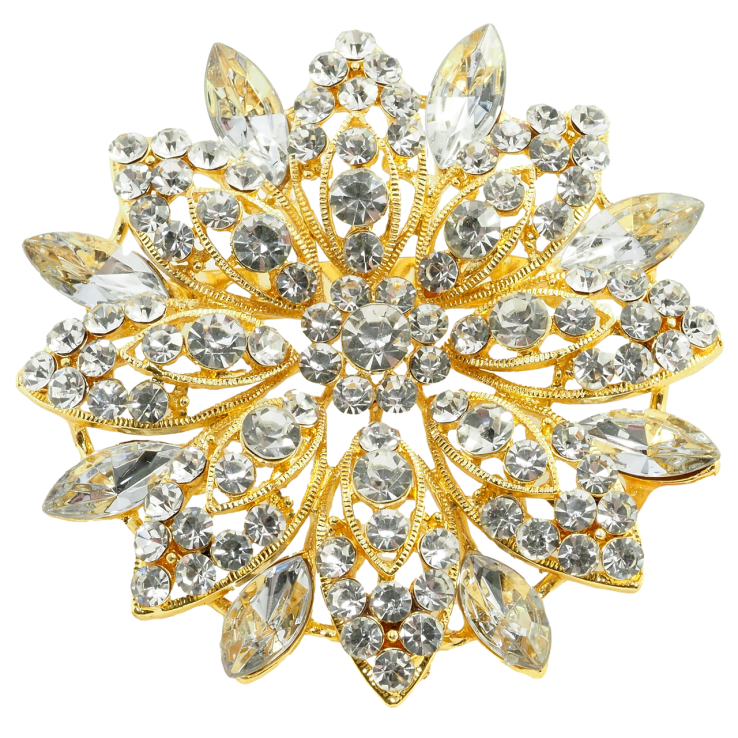 Брошка Квітка зі стразами фото №13