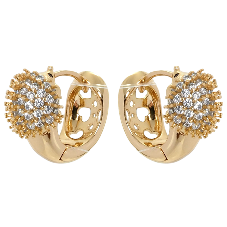 Сережки Xuping Позолота 18K колечка Їжачки фото №1 Сережки Xuping Позолота 18K колечка Їжачки фото №1