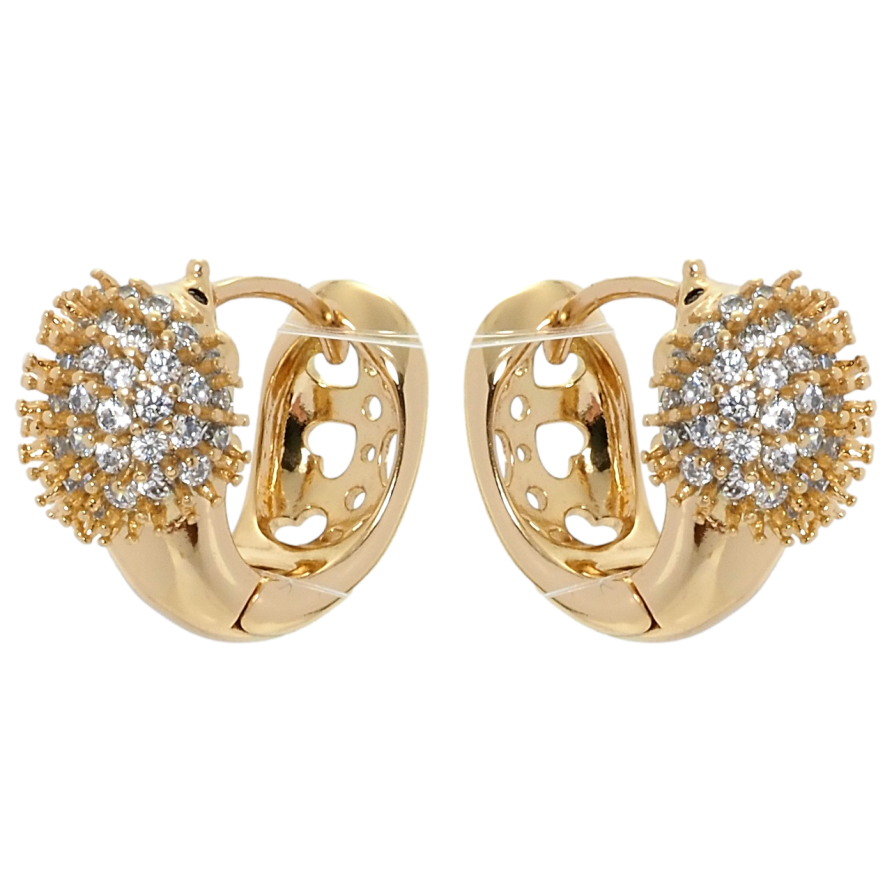 Сережки Xuping Позолота 18K колечка Їжачки фото №1 Сережки Xuping Позолота 18K колечка Їжачки фото №1