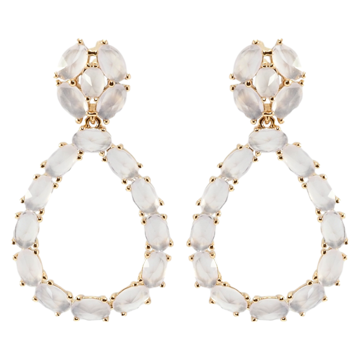 Серьги Xuping Позолота 18K пусеты Капельки с дымчато-розовыми фианитами фото №21