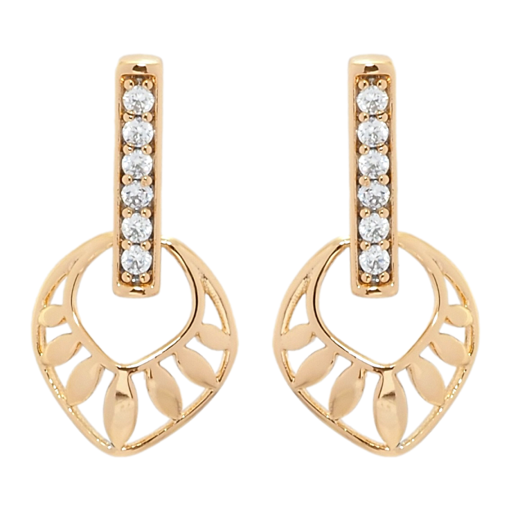 Серьги Xuping Позолота 18K пусеты Листики фото №15
