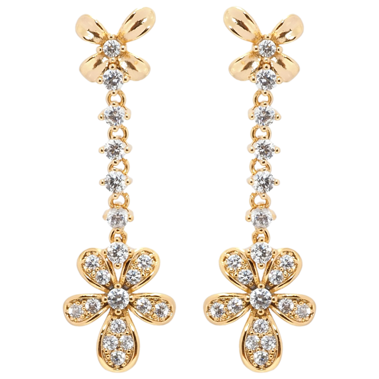 Сережки Xuping Позолота 18K пусети Квіткові підвіски фото №18