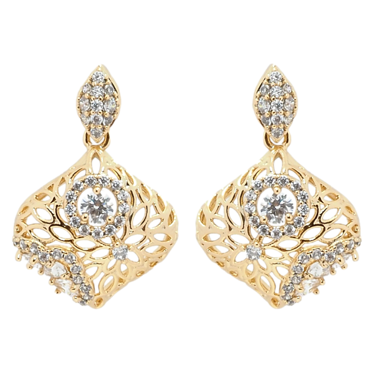 Серьги Xuping Позолота 18K пусеты Декоративные подвески с цирконием фото №24