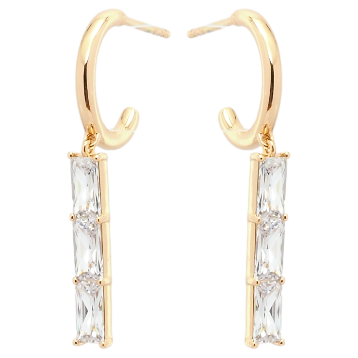 Серьги Xuping Позолота 18K пусеты Подвески из фианитов на дужках фото №12