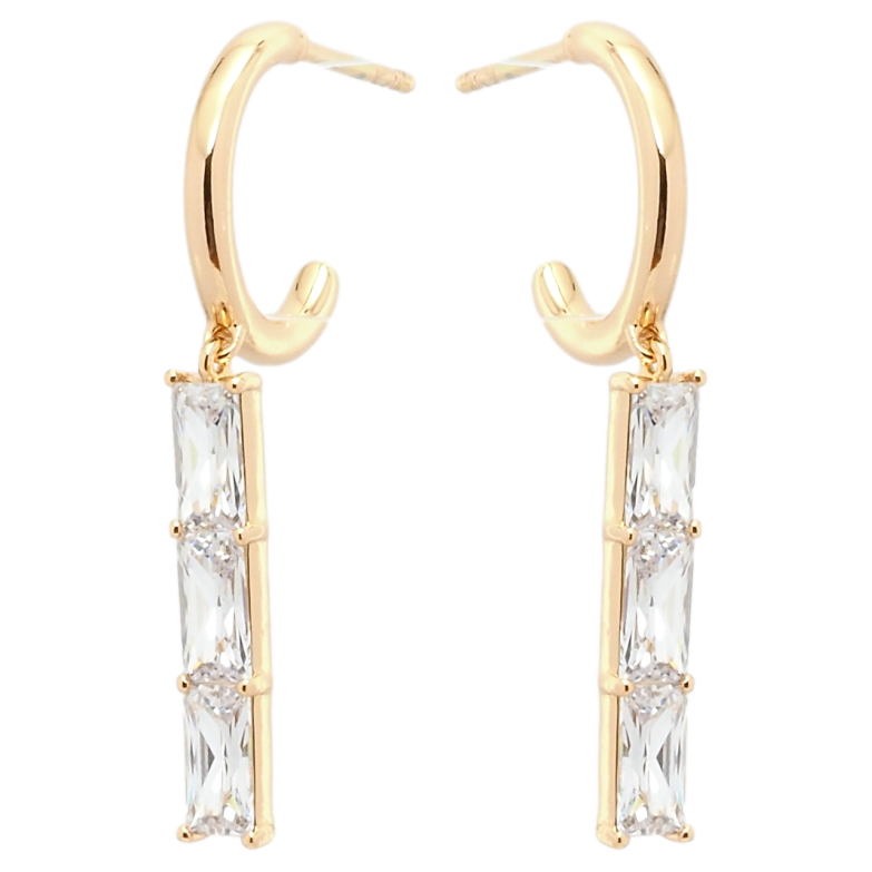 Серьги Xuping Позолота 18K пусеты Подвески из фианитов на дужках фото №1