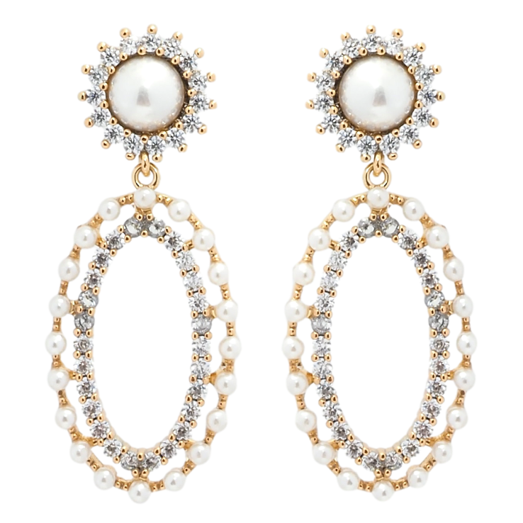 Серьги Xuping Позолота 18K пусеты Декоративные жемчужные подвески фото №3