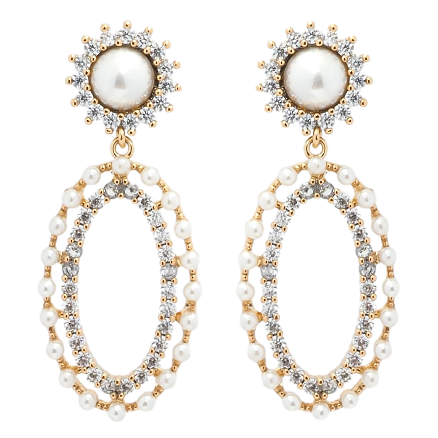 Серьги Xuping Позолота 18K пусеты Декоративные жемчужные подвески фото №1