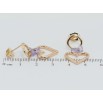 Серьги Xuping Позолота 18K пусеты Романтические подвески с сиреневыми фианитами фото №2