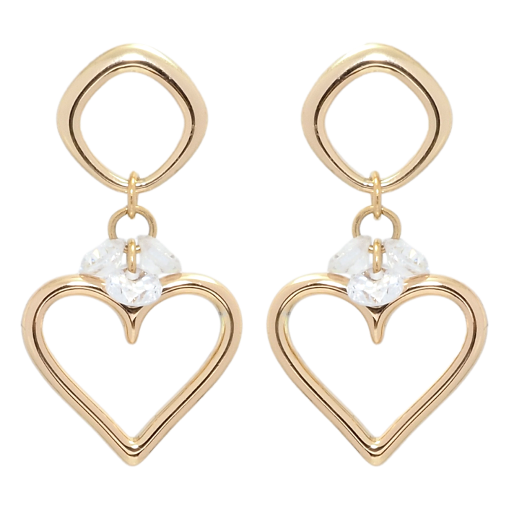 Серьги Xuping Позолота 18K пусеты Романтические подвески с фианитами фото №6