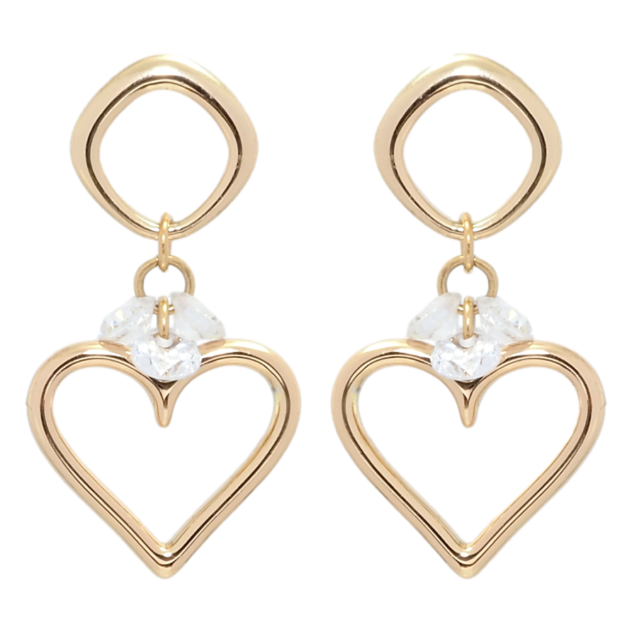 Серьги Xuping Позолота 18K пусеты Романтические подвески с фианитами фото №1