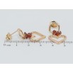 Серьги Xuping Позолота 18K пусеты Романтические подвески с красными фианитами фото №2
