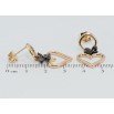 Серьги Xuping Позолота 18K пусеты Романтические подвески с черными фианитами фото №2