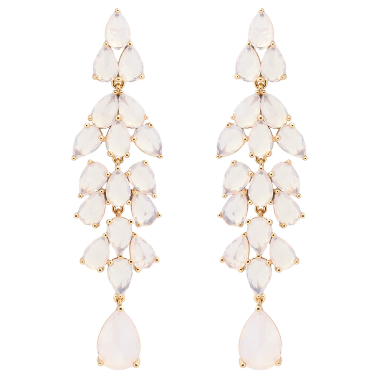 Серьги Xuping Позолота 18K пусеты Элегантные подвески из дымчато-розовых фианитов фото №10