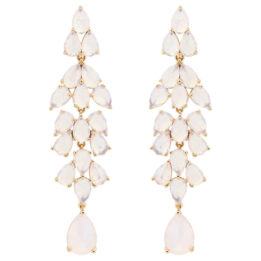 Сережки Xuping Позолота 18K пусети Елегантні підвіски з димчасто-рожевих фіанітів фото №1