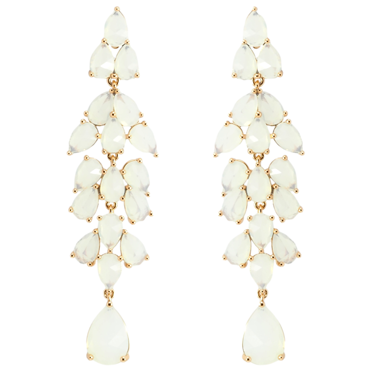 Сережки Xuping Позолота 18K пусети Елегантні підвіски з білих фіанітів фото №22