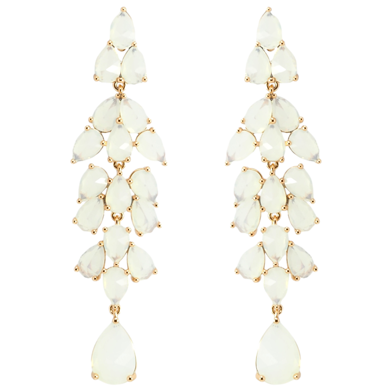 Серьги Xuping Позолота 18K пусеты Элегантные подвески из белых фианитов фото №8