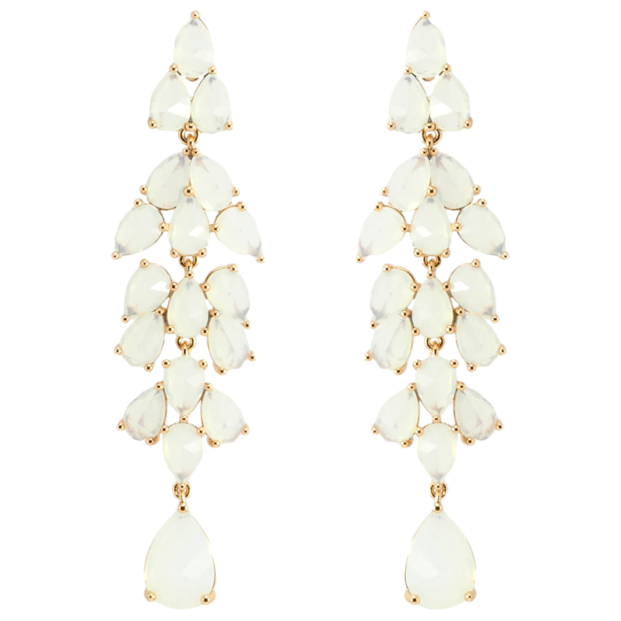 Сережки Xuping Позолота 18K пусети Елегантні підвіски з білих фіанітів фото №1