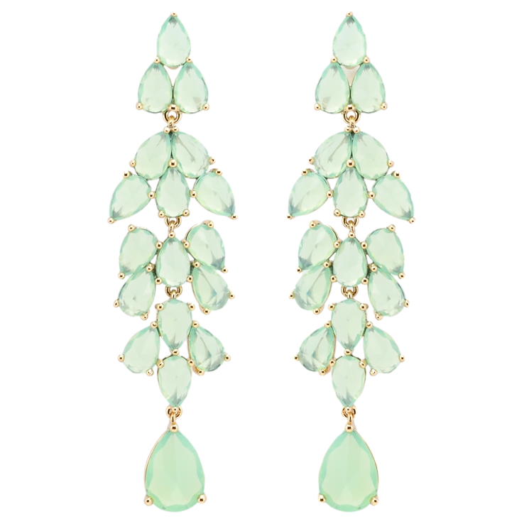 Сережки Xuping Позолота 18K пусети Елегантні підвіски із салатових фіанітів фото №23