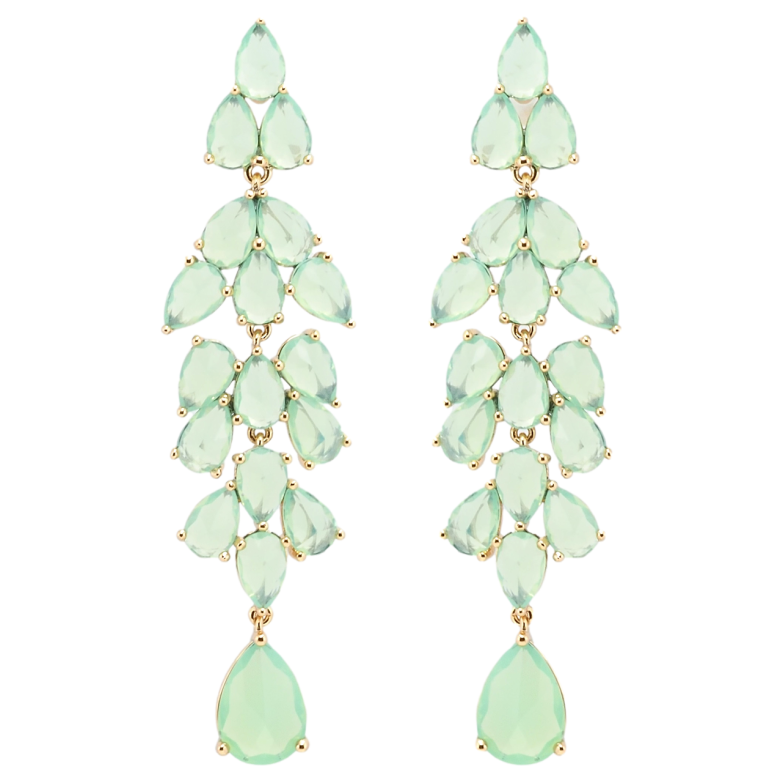 Сережки Xuping Позолота 18K пусети Елегантні підвіски із салатових фіанітів фото №1