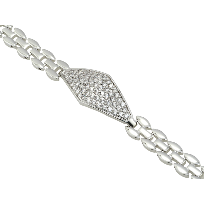 Браслет Xuping Родий Вставка ромб с инкрустацией цирконием размер 17см х 9мм фото №9